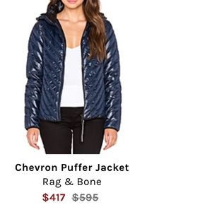 Rag & Bone Navy Puffer Jacket